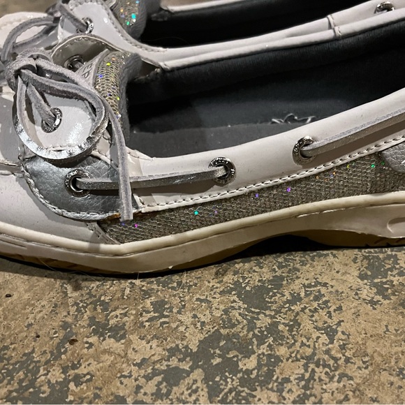 White glitter sparkle Sperry shoes - Picture 2 of 5